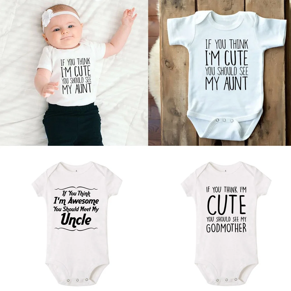 If You Think I'M Cute You Should See My Aunt Infant Newborn  Funny Baby Shower Gift Gender Reveal Cute