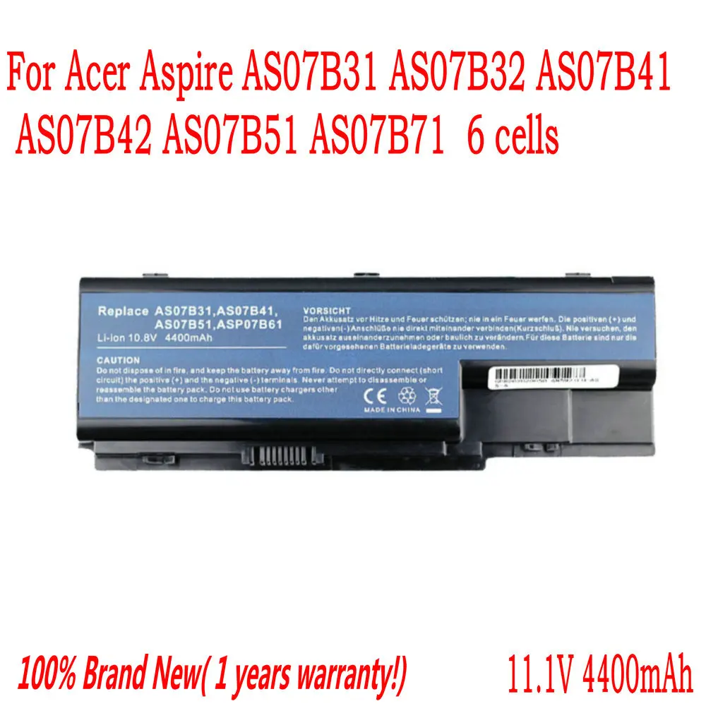 

High Quality 11.1V AS07B51 Laptop Battery For Acer Aspire AS07B31 AS07B32 AS07B41 AS07B42 AS07B51 AS07B71 6 cells