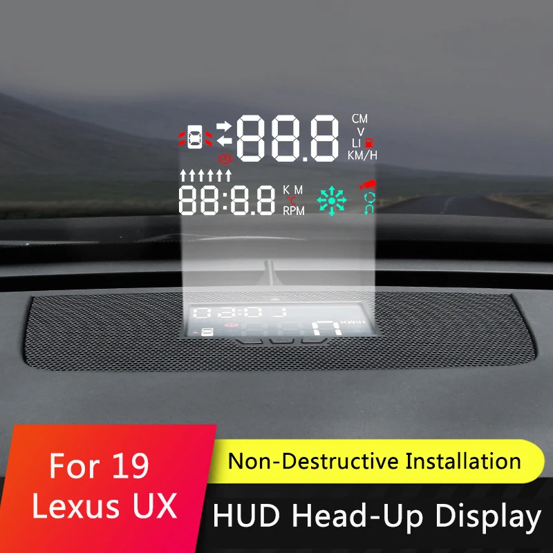 

QHCP Car HUD Head Up Display Digital Speed HD Projector Screen Safe Drive Hidden For Lexus UX 260H 200 2019 Interior Accessories