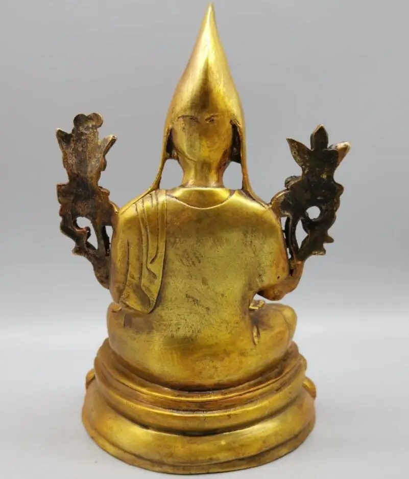 China brass tsongkhapa Tibetan Buddha crafts statue