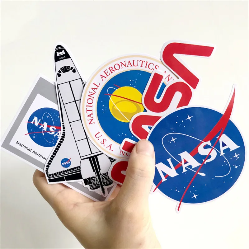 5 Pcs/Set Space Stickers Aeronautics Decal Logo Sign Pegatinas Skateboard Stickers Waterproof PVC for Luggage Journal Wall