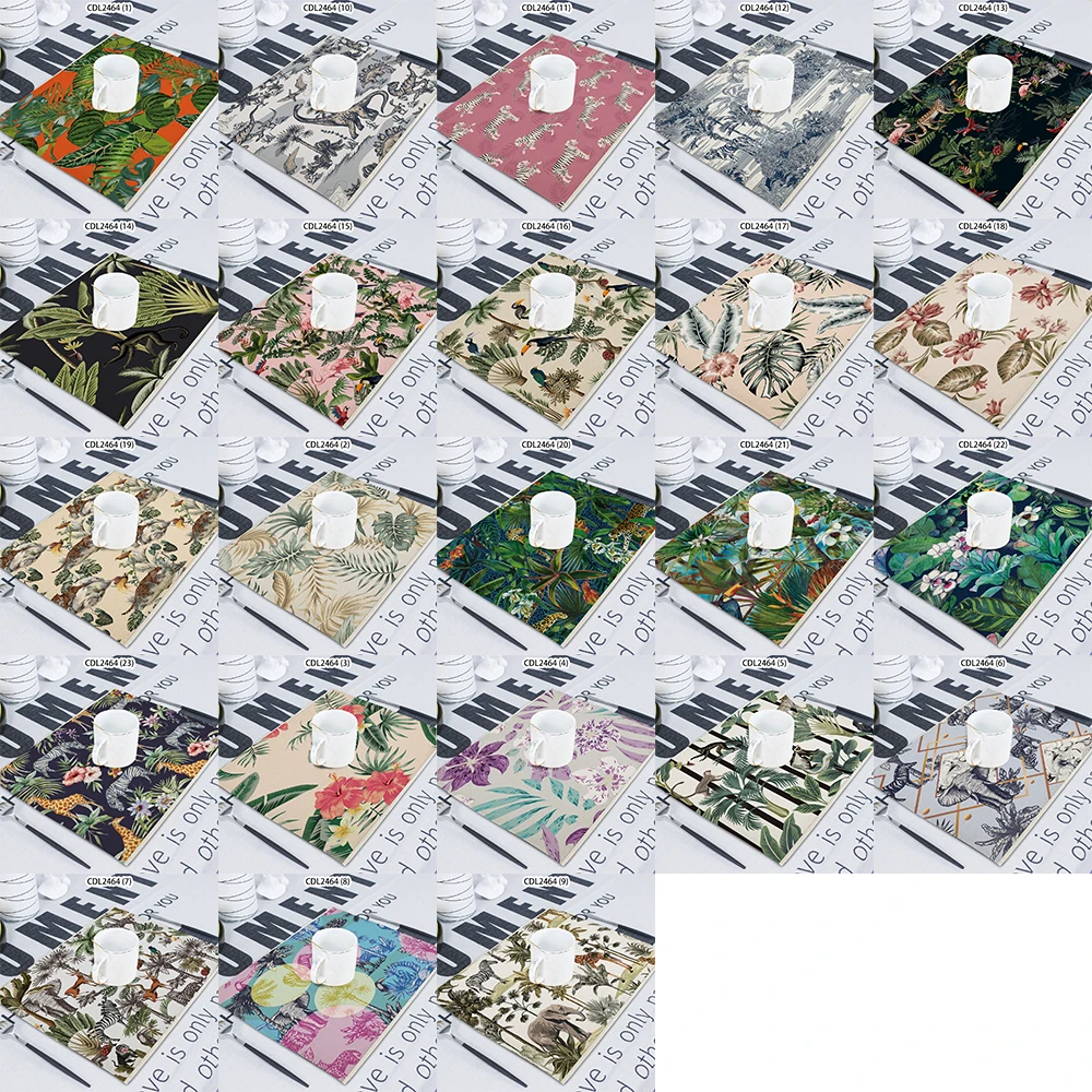 Animal Vegetation Printed Napkin Cloth Home Table Decoration Table Mat Untersetzer Towel Tea Towel Coaster 42*32 Servilletas