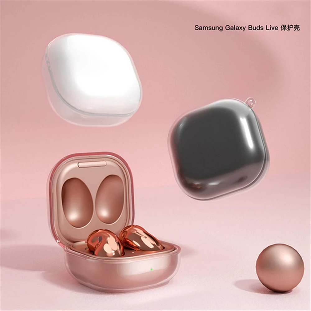لسامسونج غالاكسي البراعم لايف سماعة شفافة علبة سماعات الأذن غطاء صدمات تخزين كم مع حلقة تسلق