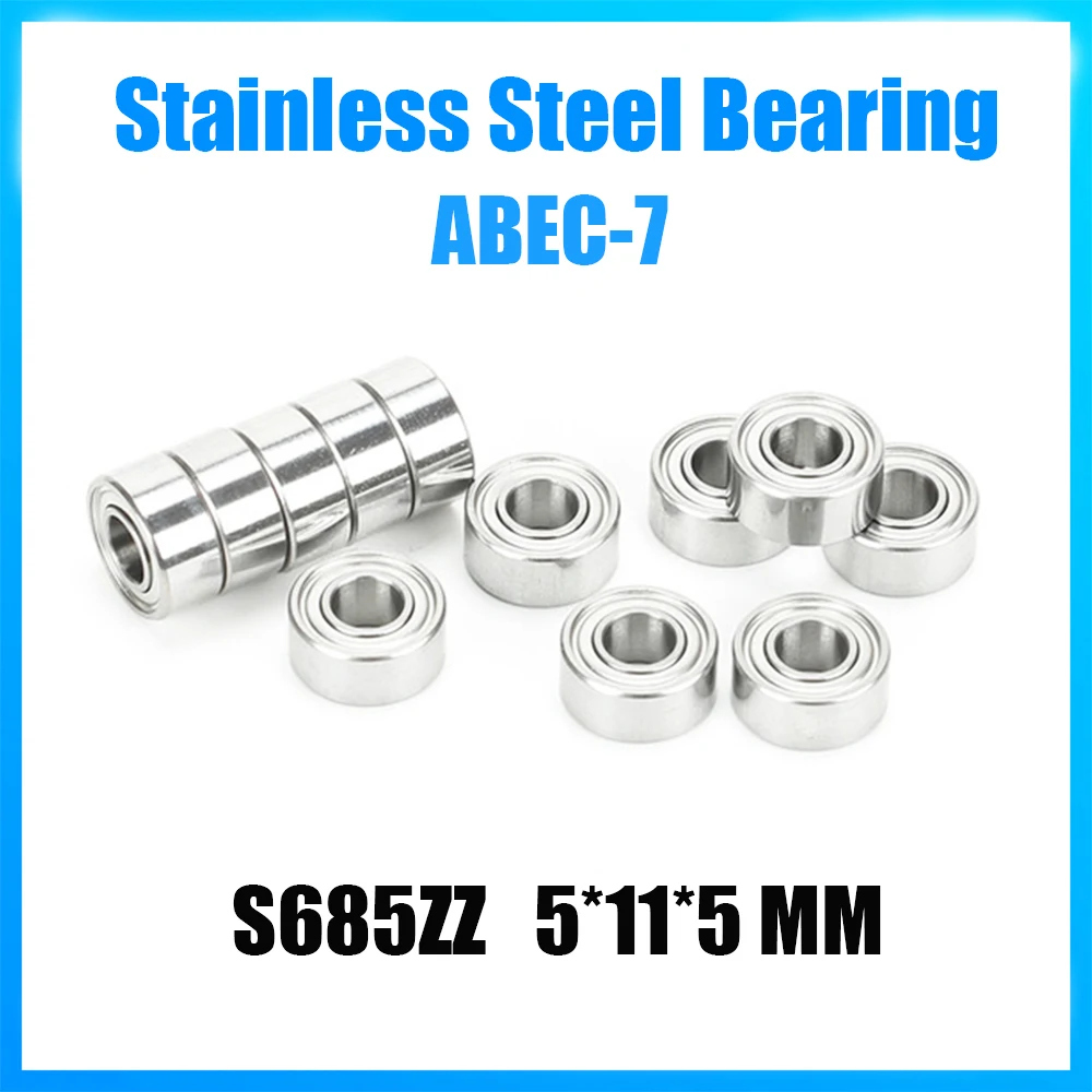 S685ZZ 베어링 5*11*5mm 5Pcs ABEC-7 440C 롤러 스테인레스 스틸 S685Z S685 Z ZZ 볼 베어링