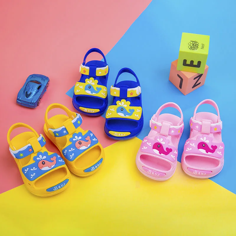 Boys and girls sandals Baotou beach shoes 1-4years old children non-slip soft bottom children's sandals non-slip summer sandals