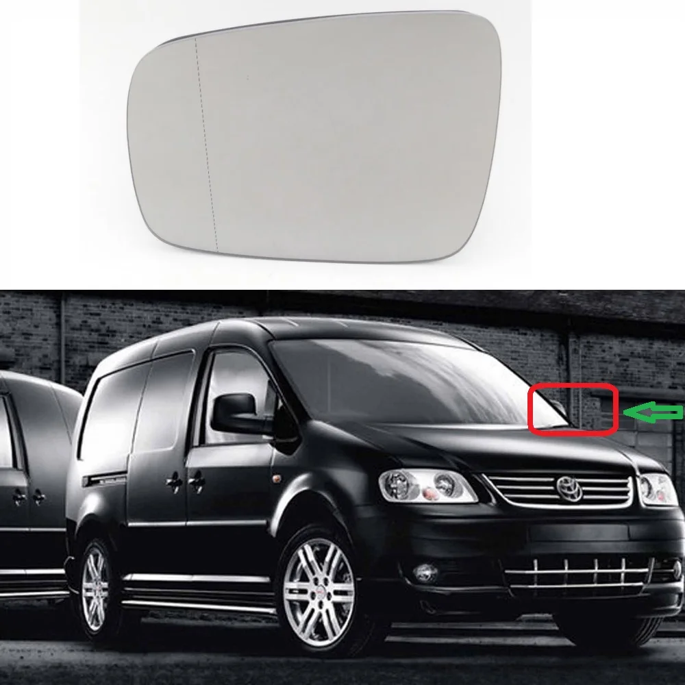 Lewe lusterko boczne szkło dla VW Caddy 2004 2005 2006 2007 2008 2009 2010 2011 ogrzewane skrzydło boczne lusterko wsteczne szkło