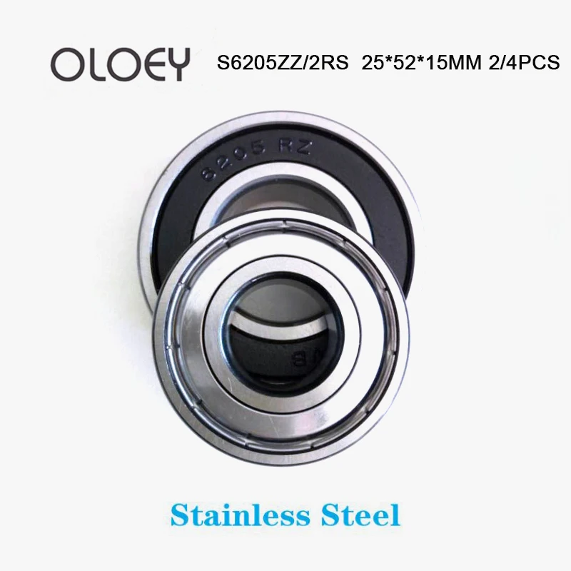 

S6205ZZ 2RS Deep Ball Bearing 25*52*15 mm ( 2/4PCS ) ABEC-1 S6205 440C Stainless Steel S6205Z Ball Bearings With High Quality