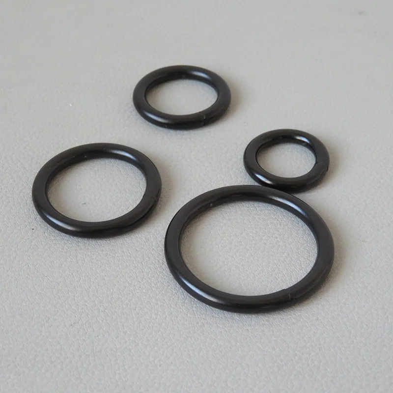 15mm 20mm 25mm 32mm Black Metal O Ring Wheel Buckle Clasp For Bag Accessory Belt Loop Pet Dog Collar Harness Sewing Hardware