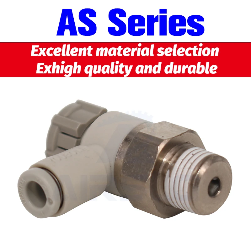 Speed Control Valve Throttle Valve One-Touch Fitting Pneumatic Flow Control Metering Needle Valve AS1201 AS2201F 4/6/8 AFR Brand