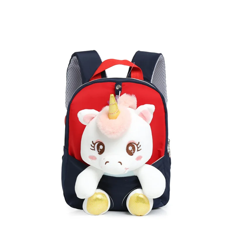 New Cute Unicorn kids backpack plush doll children\'s backpack in kindergarten light school girl backpack nylon backpack for boys