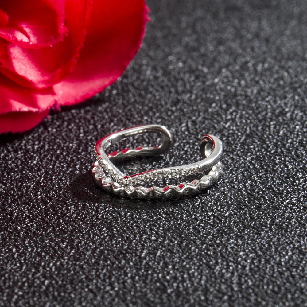 

Женское весеннее новое кольцо из стерлингового серебра 925 пробы, открытый стиль, благородный кубический циркон, ювелирные изделия для свадьбы, подарка на годовщину и день рождения