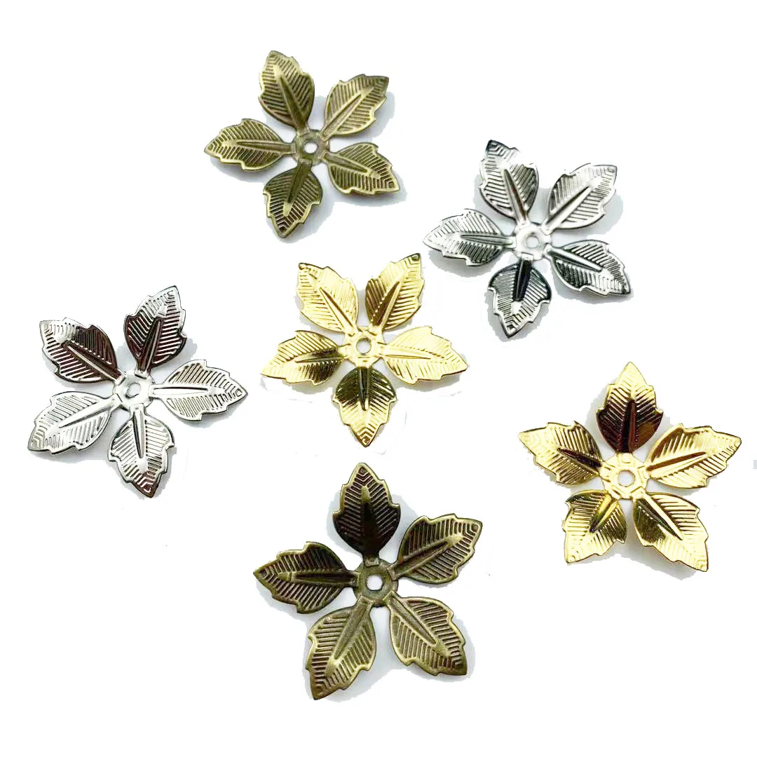 

20PCS 43mm Three colors Filigree Wraps Flower Connectors Metal Crafts Gift Decoration DIY Findings