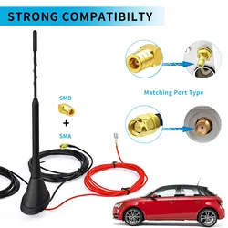 Antena DAB/DAB activa, Radio Digital FM/AM, antena de techo familiar con adaptador DIN SMB/SMA, divisor de Radio de coche, Amplifi
