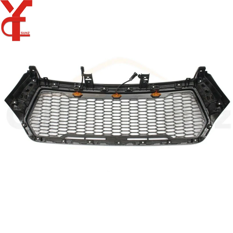 ABS Car Racing Grills With LED Lights Front Grilles Cover Accessories Fit For Toyota Hilux Rocco 2019 2020