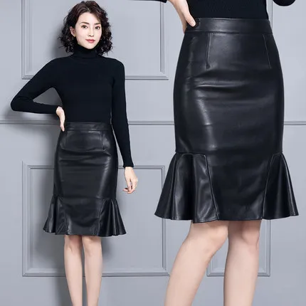 Top brand Fashion 2020 New Genuine Sheep Real Leather Skirt K6  high quality