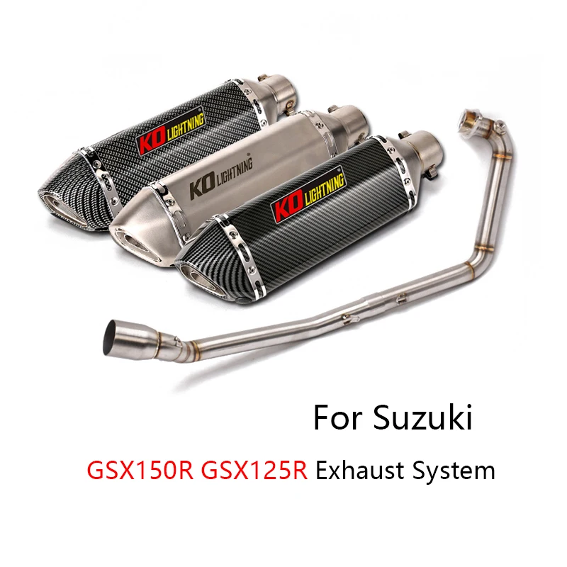 

Full Exhaust System for Suzuki GSX150R GSX125R Motorcycle Front Mid Link Tube Slip On 51mm Muffler Pipe with Db Killer Escape