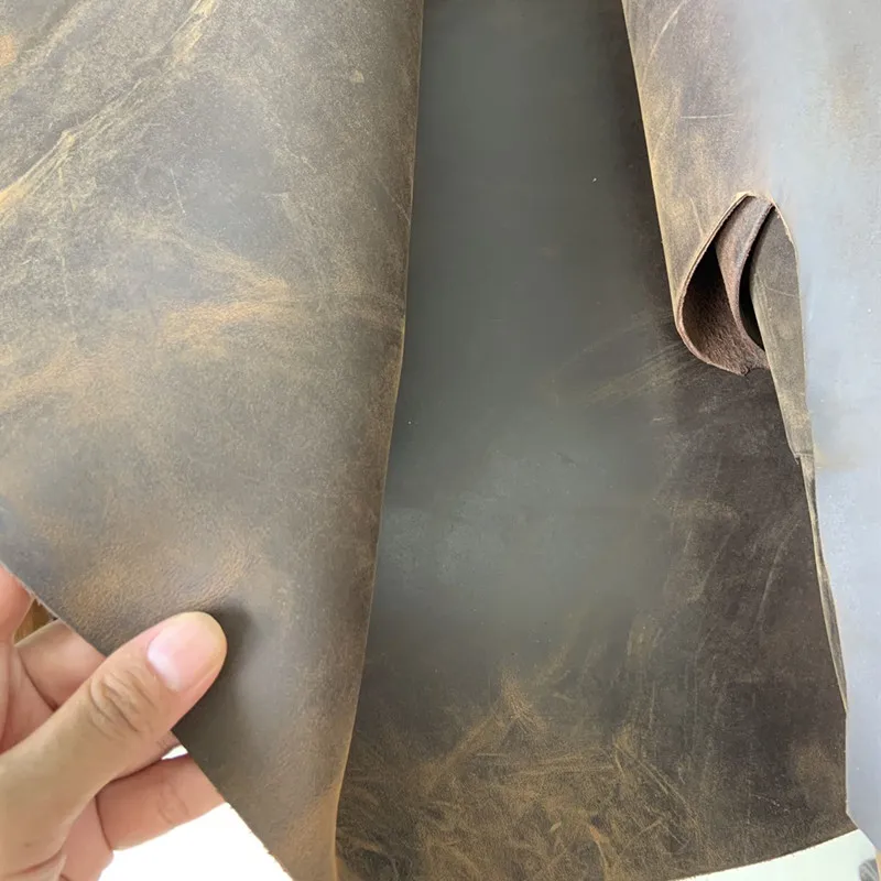 Klasa 2mm pierwsza warstwa oryginalna brązowa kawa kolorowy koń skóra bydlęca materiał ze skóry na torebka diy