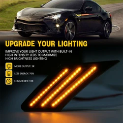 2x LED Dynamic Turn Signal Light Side Marker Indicator Sequential Lamp For Toyota 86 FT86 GT86 For Scion FR-S For Subaru BRZ