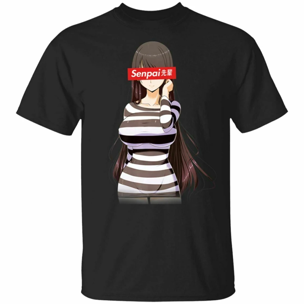 Japanese Anime Girl Shirt - Notice Me Senpai Black , Navy T - Shirt S - 6xl New Fashion Tee Shirt