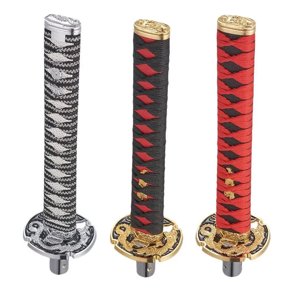 Universal Samurai Sword Car Gear Shift Knob Manual Automatic Shifter Lever With Adapters 310mm