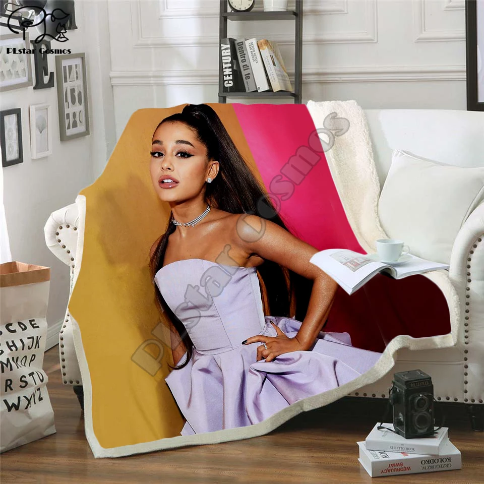 Ariana Grand Fleece Blanket Plush 3d Printed for Adults Sofa Sherpa Fleece Bedspread Wrap Throw Blanket style-1