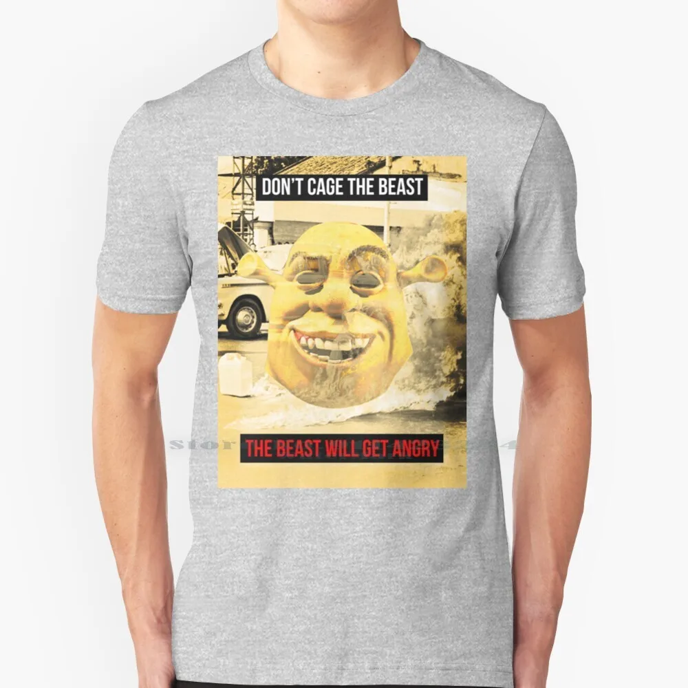 Shrek-Don't Cage The Beast T Shirt Cotton 6XL Shrek Donkey Mike Meyers Eddie Murphy Lord Farquaad Cameron Diaz John Lithgow