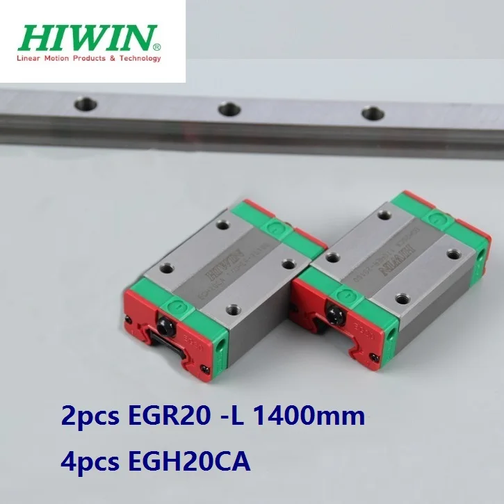 

2pcs origial Hiwin rail EGR20 -L 1400mm linear guide + 4pcs EGH20CA carriage blocks for CNC router