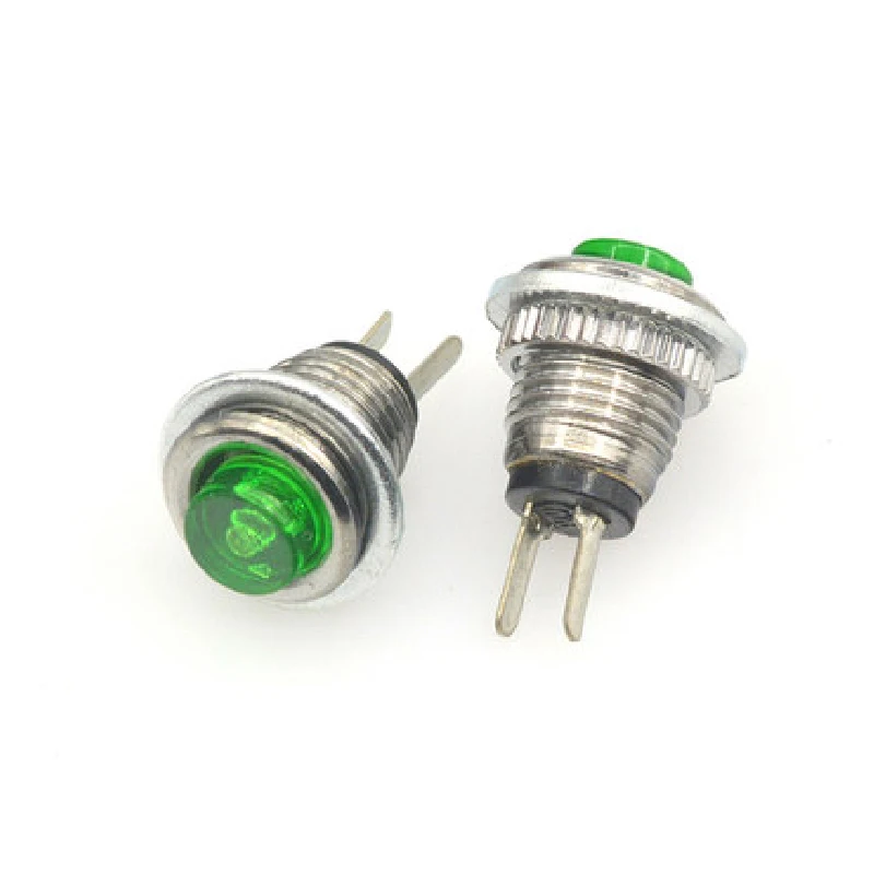 2/5Pcs DS-101สวิทช์ Micro ปุ่มสวิทช์รอบ Lockless Momentary ปุ่มสีแดงสีเขียว2Pin