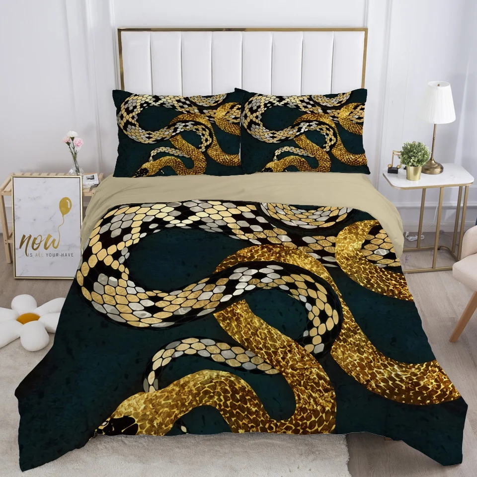 Duvet Cover Set 3D Bedding Sets Double Single Blanket Quilt Cover Retro luxury snake Bedclothes Bed Linings EUR UK 2-3pcs/set