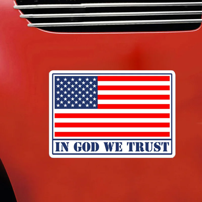 In God We Trust Car Tuning Sticker USA American Flag Vehicle Window Bumper Decal Decor Car Decoration Accessories Universal