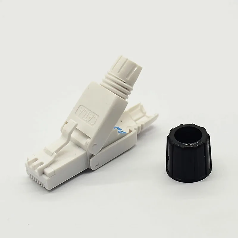 RJ45 Cat6A Connectors Tool-Free Reusable Ethernet Termination Plugs For 23AWG SFTP UTP Cable, Easy Internet Plug