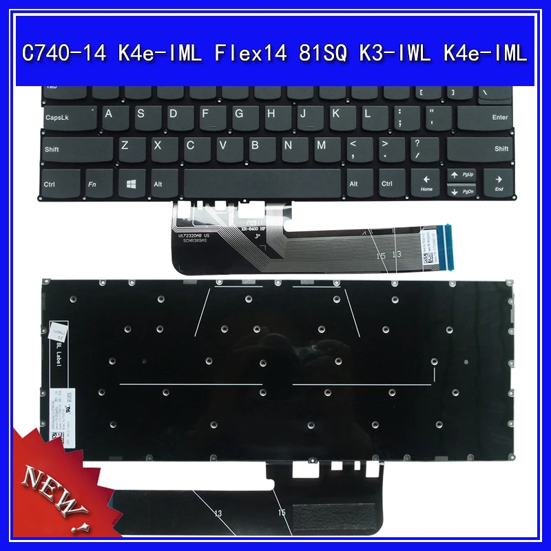 

Laptop Keyboard for Lenovo C740-14 K4e-IML Flex14 81SQ K3-IWL K4e-IML Notebook Replace Keyboard