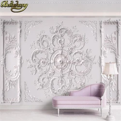 beibehang Custom European white plaster line carved wallpaper bedroom decor sky ceiling background photo mural wall paper roll