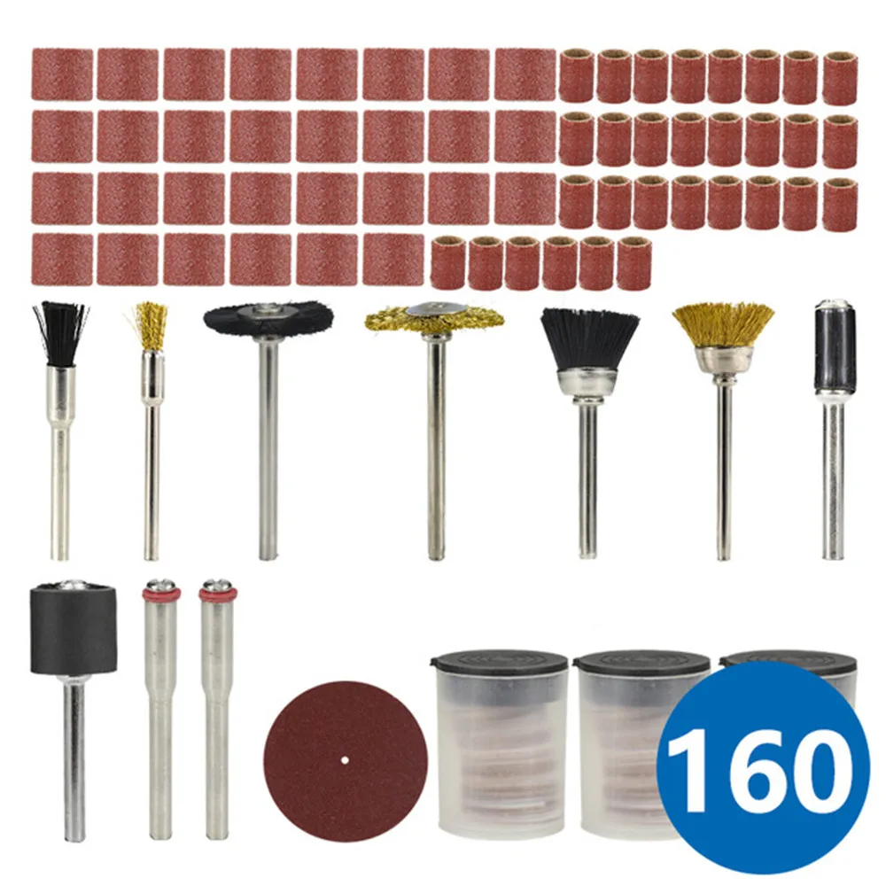 

Sanding Drum Set with Mandrel 160pcs Rotary Tool Accessories for Dremel Grinding Polishing Cutting Tools