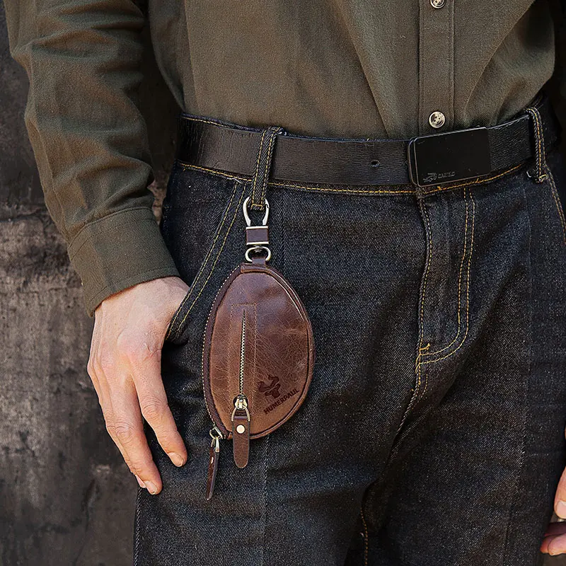 HUMERPAUL Brand Leather Key Case Large-Capacity Fashion Car Home Leisure Zipper Key Top Layer Cowhide Coin Bag