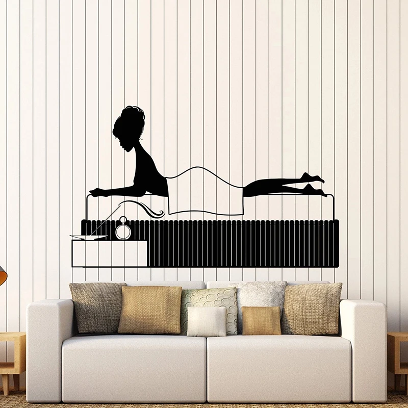 120x72cm Vinyl Wall Decal Spa Massage Center Woman Art Murals Decals Beauty Health Stickers Unique Wall Decor Shopwindow LC1505