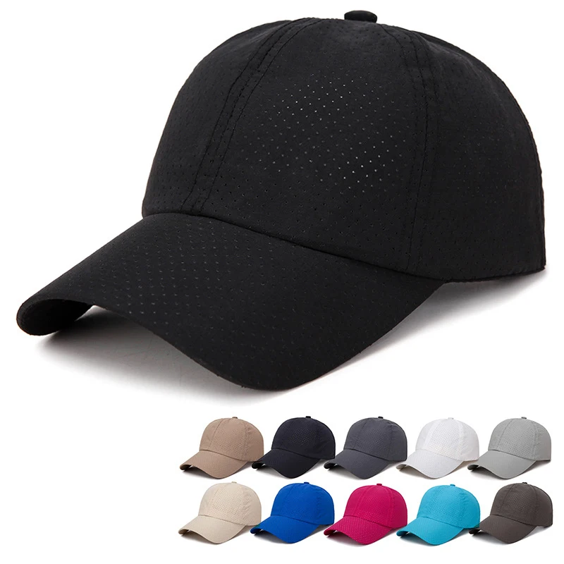 

Монохромная летняя теннисная кепка для мужчин Snapback, женская быстросохнущая сетчатая дышащая шляпа от солнца, мужская бейсболка