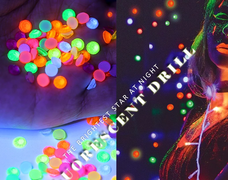 QIAO SS6-SS30 Glas-Strasssteine zum Aufbügeln, Nachtleuchtende Neon-Strasssteine ohne Heißfixierung, Glitzerkristalle für Kleidungsdekorationen – Detail 1