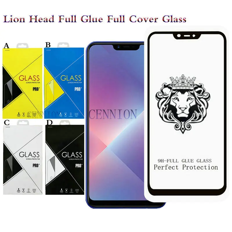 

Lion Head Full Cover Tempered Glass Protector for iPhone 14 13 12 Mini 5.4 6.1 Pro Max 6.7 Inch 11 7 8 Plus Xs XR 100pcs