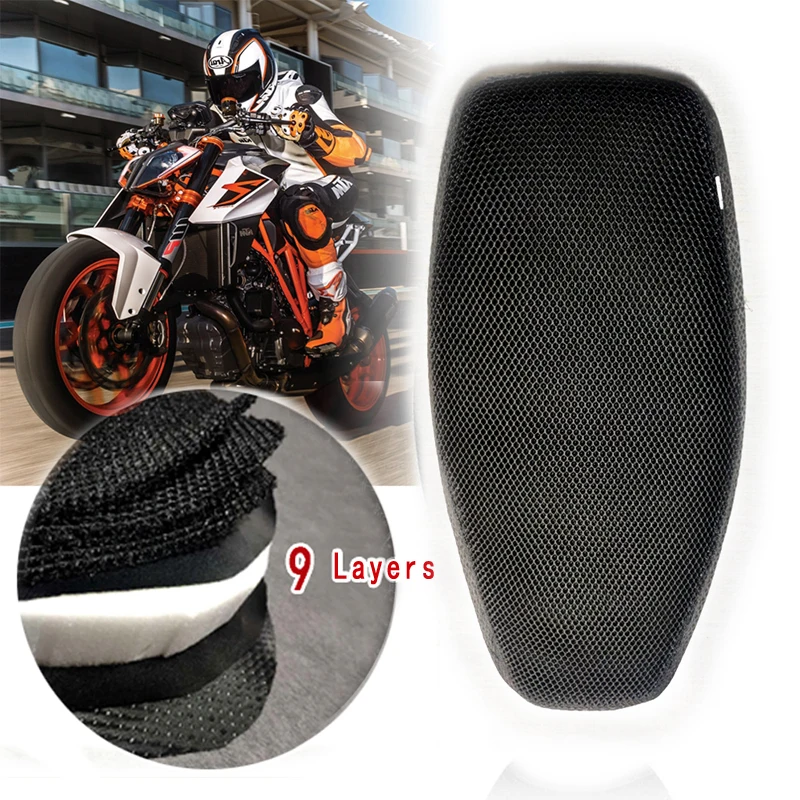 

3D Motorcycle cushion 6CM 9 Layers 4 Seasons durable cruise scooter traval bikes cushions shock absorption soft seats