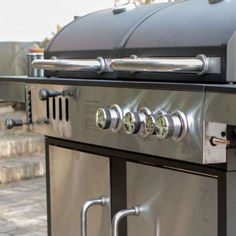 Máquina de barbacoa de Gas y carbón de doble propósito, parrilla Vertical grande de acero inoxidable para el hogar, Patio, Villa, cena, 8-20 personas