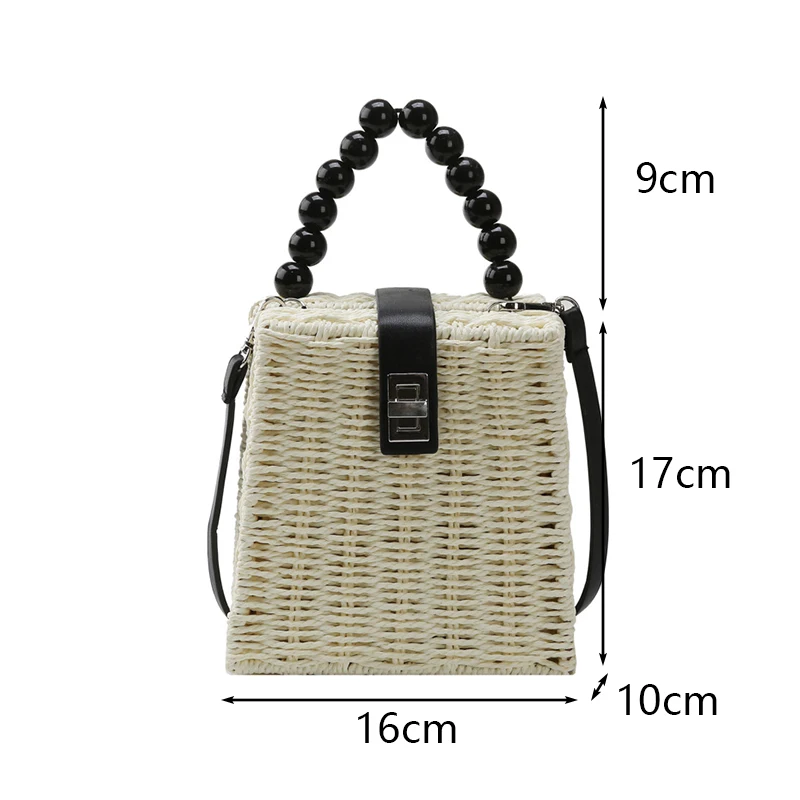 Hand-woven Women Straw Bag Ladies Small Shoulder Bags Bohemia Beach Bag Crossbody Bags Travel Tote Female Handbag Box Holiday