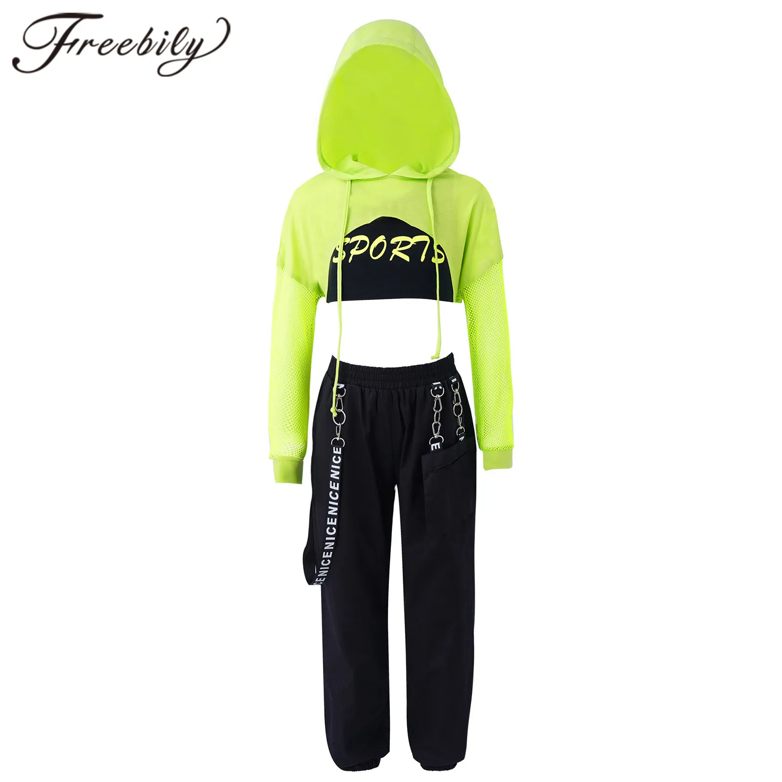 Tracksuit Kids Dance Girls Clothes Outfits Sweatpants Hip-Hop Modern Dance Costume Teens 11 12 16 Years Fashion Girls Streetwear