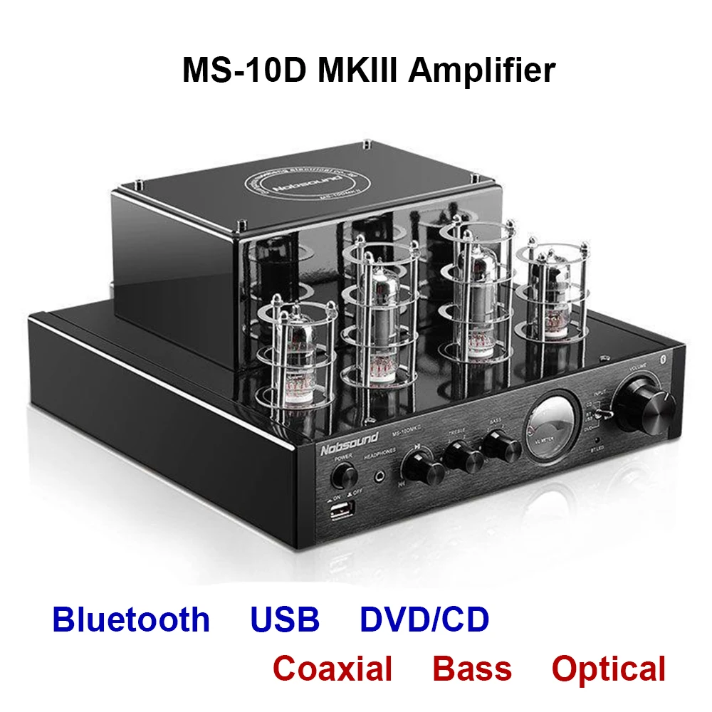 Nobsound MS-10D MKII MS-10D MKIII усилитель вакуумной трубки с поддержкой Bluetooth USB оптический коаксиальный бас DVD CD вход