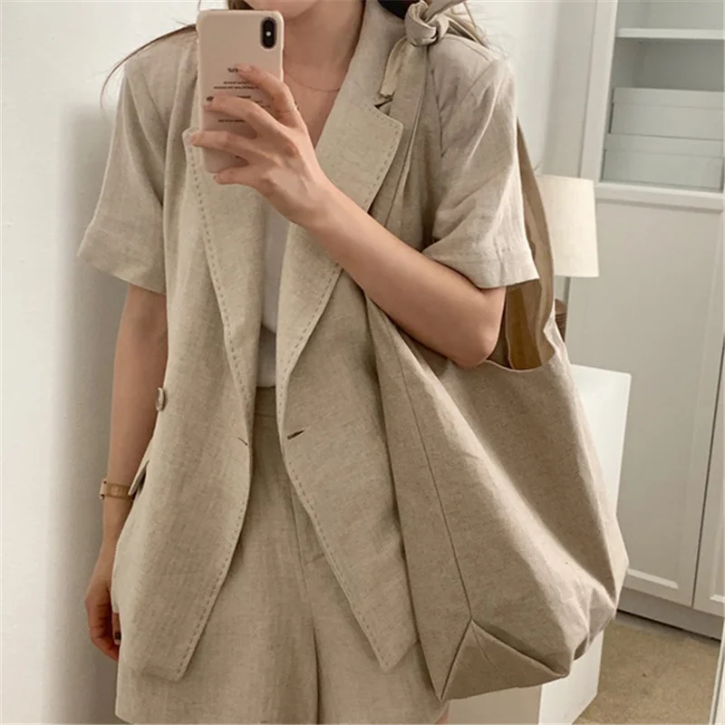 2 Pieces Set Office Lady Women Short Sleeve Blazer Spring Female Suit Sets OL Business Short Pants New Womens Shorts And Coat