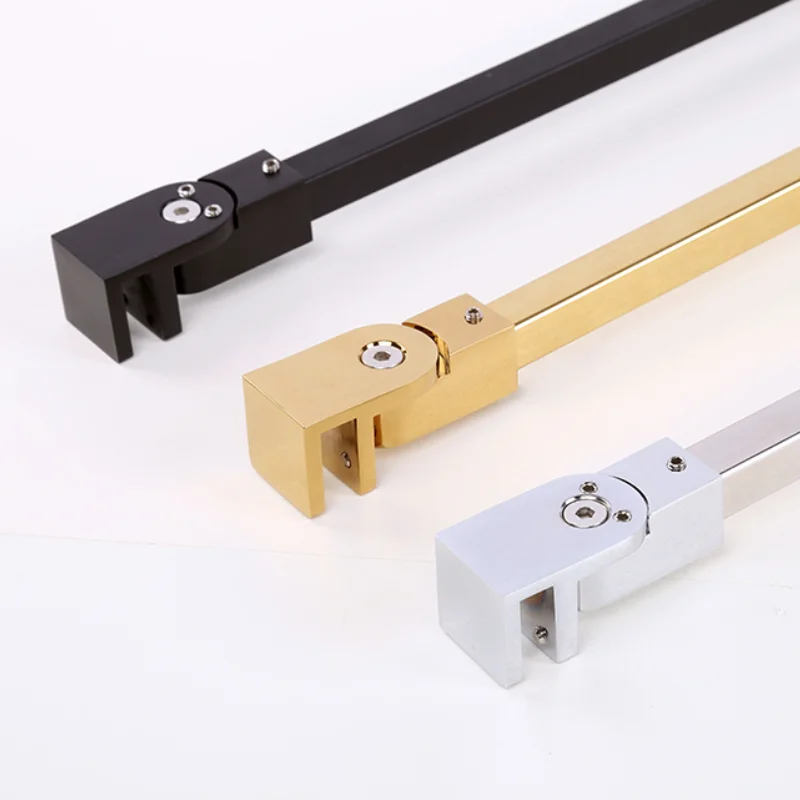 Universal adjustment shower room glass pull rod support frame stainless steel glass perforation-free fixed rod image 4