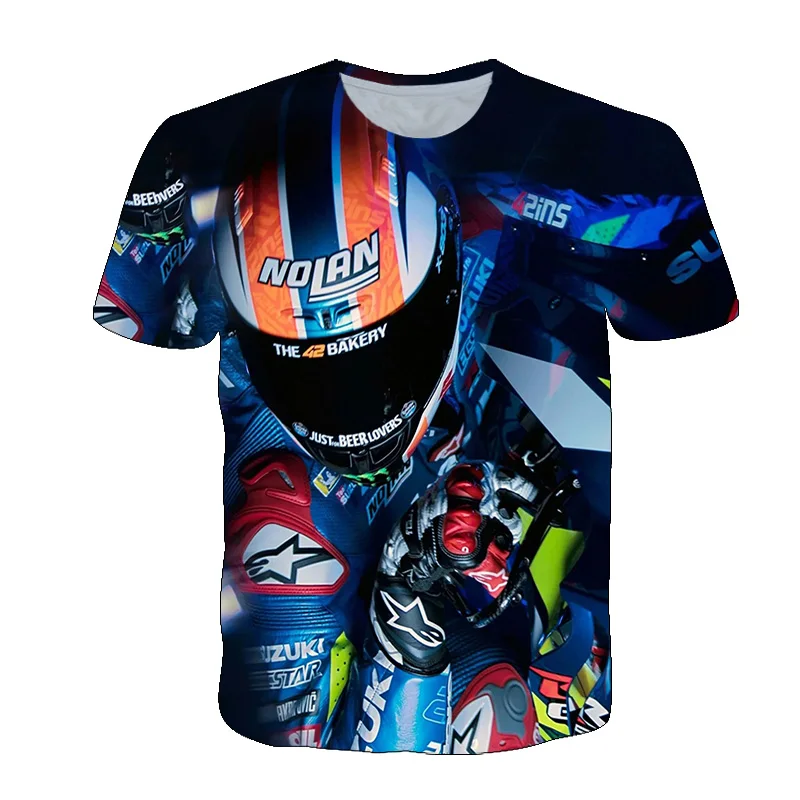 3D Motorcycle Racing Scene graphic t shirts For Men Fashion Cool Style Personality Print T-shirt Summer Trend hip hop Streetwear