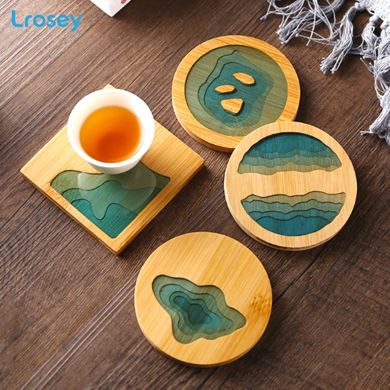 Art Coaster Placemat Fresh Wood Cup Holder Table Mat Pad Non-slip Heat Insulation Cup Mat Kitchen Accessories Coffee Cup Coaster