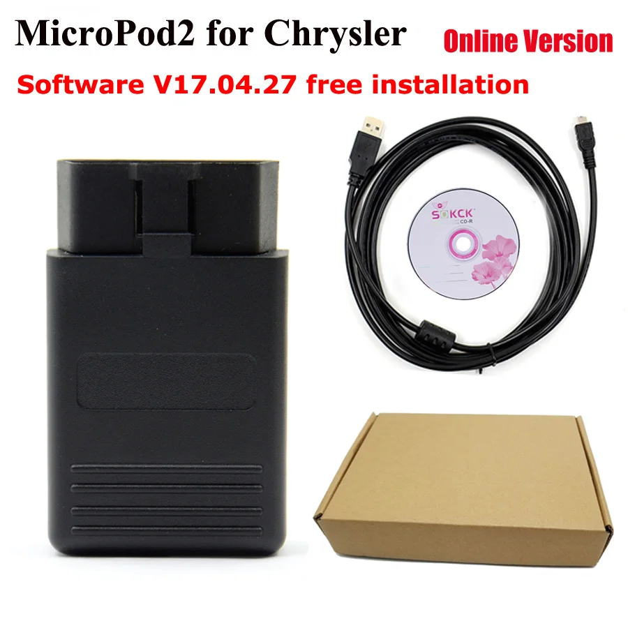 Online Version V17.04.27 MICROPOD 2 Auto Diagnostic Tool For-Chrysler/D-odge/J-p Multi-Languages MicroPod2 OBD2 Scan Tool