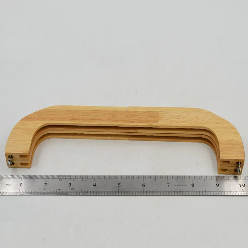 Cierre de bolso de madera maciza natural, marco de monedero de madera genuina, gancho de bolso cruzado, interruptor, cuatro colores, 25cm